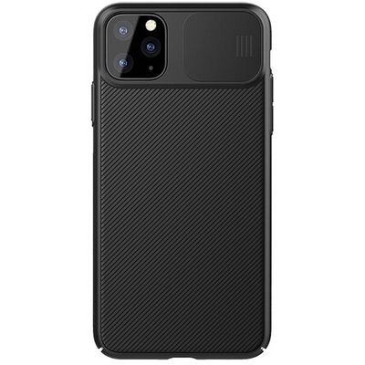 Nillkin Camshield szilikon hátlapvédő telefontok (közepesen ütésálló, műanyag hátlap, csúsztatható kamera védelem, csíkos) Fekete [Apple iPhone 11 Pro]