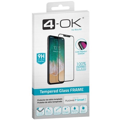 BLAUTEL PRFPSZ 4-OK Kijelzővédő üvegfólia (3D full glue, íves, teljes felületén tapad, tok barát, karcálló, 9H), Fekete [Huawei P Smart Z (Y9 Prime 2019)]