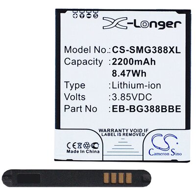 CAMERON SINO CS-SMG388XL utángyártott akkumulátor 2200 mAh LI-ION (EB-BG388BBE / GH43-04433A kompatibilis) [Samsung Galaxy Xcover 3 (SM-G388)]