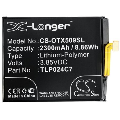CAMERON SINO CS-OTX509SL utángyártott akkumulátor 2300 mAh LI-Polymer (TLP024C7 kompatibilis) [Alcatel 1X (2018) OT-5059]
