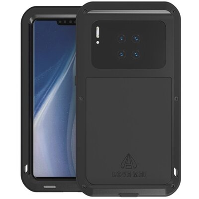 LOVE MEI Defender hátlapvédő telefontok gumi (ütésálló, fém keret) Fekete [Huawei Mate 30 Pro]
