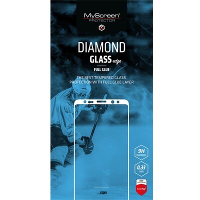 MYSCREEN MD4555TG DEFG BLACK MYSCREEN DIAMOND GLASS EDGE kijelzővédő üvegfólia (2.5D, full glue, teljes felületén tapad, karcálló, 0.33 mm, 9H), Fekete [Nokia 2.3]