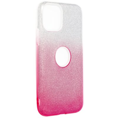 Forcell Shining szilikon hátlapvédő telefontok - iPhone 11 PRO ( 5,8" ), átlátszó-rózsaszín