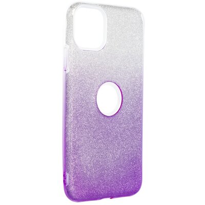 Forcell Shining szilikon hátlapvédő telefontok - iPhone 11 PRO MAX ( 6.5" ), átlátszó-Ibolya