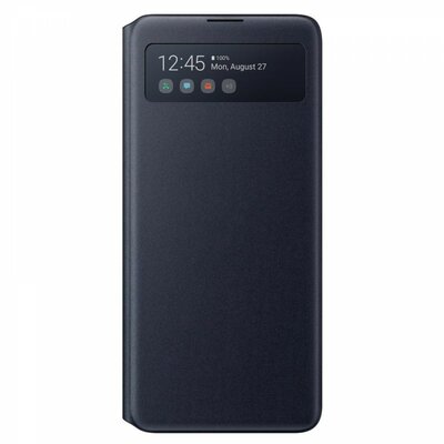 SAMSUNG EF-EN770PBEGEU gyári telefontok álló (aktív flip, oldalra nyíló, hívószámkijelzés, okostok, smart View Cover), Fekete [Samsung Galaxy Note 10 Lite (SM-N770F)]