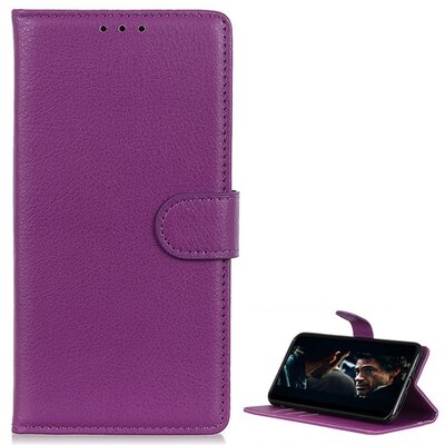Telefontok álló, bőr hatású (flip, oldalra nyíló, asztali tartó funkció) Lila [Samsung Galaxy S20+ Plus (SM-G985F)]