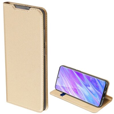DUX DUCIS SKIN PRO telefontok álló, bőr hatású (flip, oldalra nyíló, bankkártya tartó, asztali tartó funkció) Arany [Samsung Galaxy S20+ Plus (SM-G985F)]