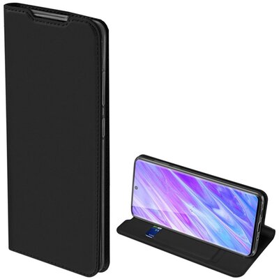 DUX DUCIS SKIN PRO telefontok álló, bőr hatású (flip, oldalra nyíló, bankkártya tartó, asztali tartó funkció) Fekete [Samsung Galaxy S20 (SM-G980F)]