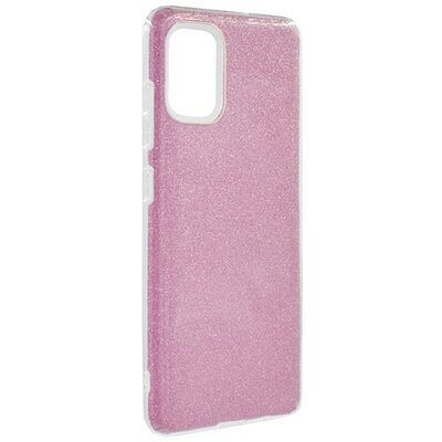 Szilikon hátlapvédő telefontok (műanyag belső, csillogó hátlap) Rózsaszín [Samsung Galaxy A51 (SM-A515F)]