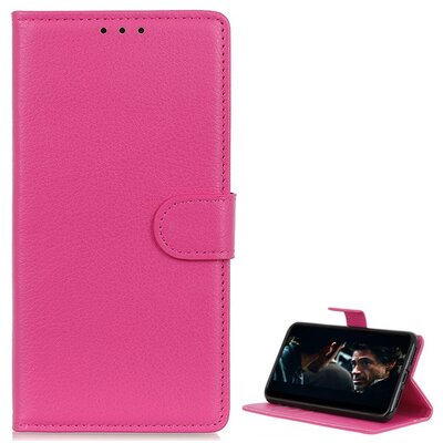 Telefontok álló, bőr hatású (flip, oldalra nyíló, asztali tartó funkció) Rózsaszín [Huawei P40 Pro]