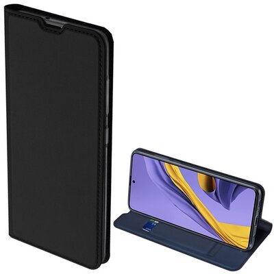 DUX DUCIS SKIN PRO telefontok álló, bőr hatású (flip, oldalra nyíló, bankkártya tartó, asztali tartó funkció) Fekete [Samsung Galaxy A51 (SM-A515F)]