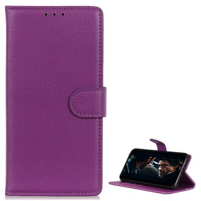 Telefontok álló, bőr hatású (flip, oldalra nyíló, asztali tartó funkció) Lila [Samsung Galaxy A71 (SM-A715F)]