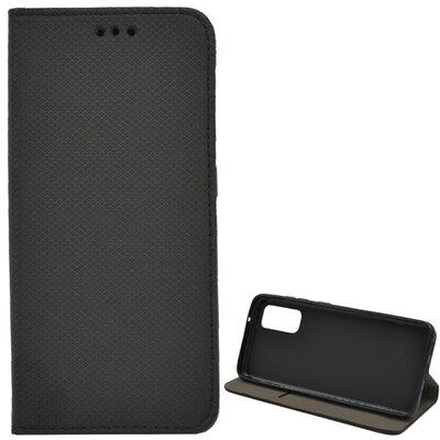 Telefontok álló, bőr hatású (flip, oldalra nyíló, asztali tartó funkció, rombusz minta) Fekete [Samsung Galaxy S20 (SM-G980F)]
