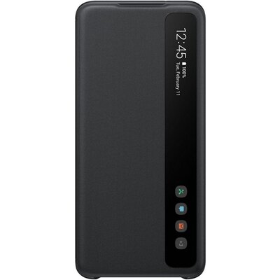 SAMSUNG EF-ZG980CB gyári telefontok álló (aktív flip, oldalra nyíló, Clear View Cover) Fekete [Samsung Galaxy S20 (SM-G980F)]