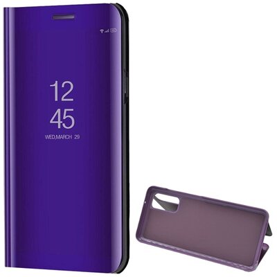 Telefontok álló (aktív flip, oldalra nyíló, asztali tartó funkció, tükrös felület, Mirror View Case) Lila [Samsung Galaxy S20 (SM-G980F)]