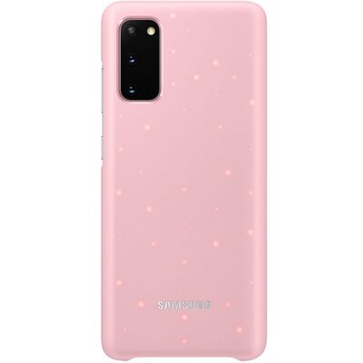 SAMSUNG EF-KG980CP Műanyag gyári hátlapvédő telefontok (ultravékony, hívás és üzenetjelző funkció, LED világítás) Rózsaszín [Samsung Galaxy S20 (SM-G980F)]