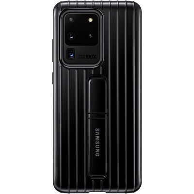 SAMSUNG EF-RG988CB Műanyag gyári hátlapvédő telefontok (dupla rétegű, gumírozott, asztali tartó funkció) Fekete [Samsung Galaxy S20 Ultra (SM-G988F)]