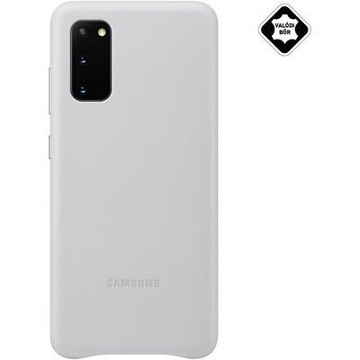 SAMSUNG EF-VG980LS Műanyag gyári hátlapvédő telefontok (valódi bőr hátlap) VilágosSzürke [Samsung Galaxy S20 (SM-G980F)]