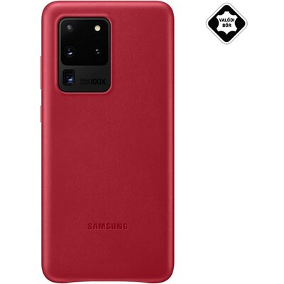 SAMSUNG EF-VG988LR Műanyag gyári hátlapvédő telefontok (valódi bőr hátlap) Piros [Samsung Galaxy S20 Ultra (SM-G988F)]
