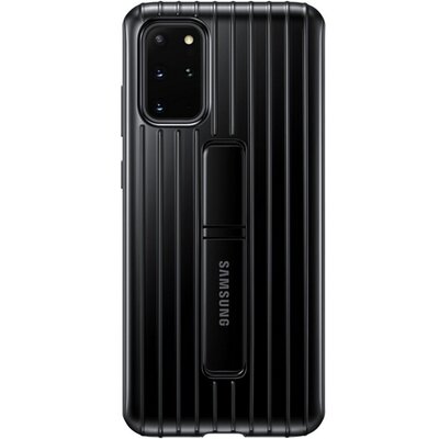 SAMSUNG EF-RG985CB Műanyag gyári hátlapvédő telefontok (dupla rétegű, gumírozott, asztali tartó funkció) Fekete [Samsung Galaxy S20+ Plus (SM-G985F)]