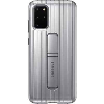 SAMSUNG EF-RG985CS Műanyag gyári hátlapvédő telefontok (dupla rétegű, gumírozott, asztali tartó funkció) Ezüst [Samsung Galaxy S20+ Plus (SM-G985F)]