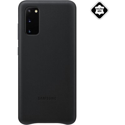 SAMSUNG EF-VG980LB Műanyag gyári hátlapvédő telefontok (valódi bőr hátlap) Fekete [Samsung Galaxy S20 (SM-G980F)]