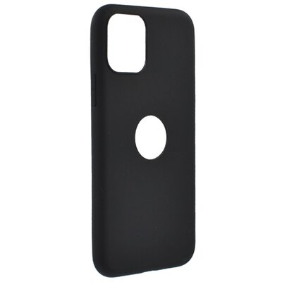 Szilikon hátlapvédő telefontok (matt, logo kivágás) Fekete [Apple iPhone 11 Pro]