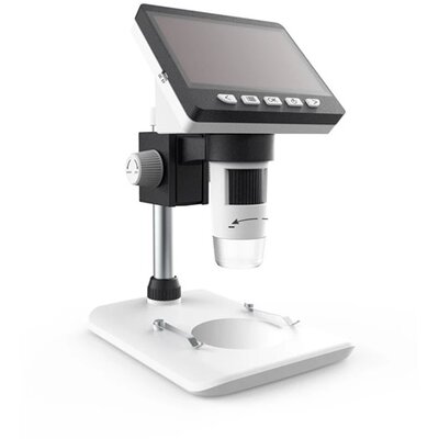 Digitális mikroszkóp (1000x nagyítás, Wifi, 8 LED, 4.3" LCD kijelző, HD 1080P, hordozható + akkumulátor) FEHÉR