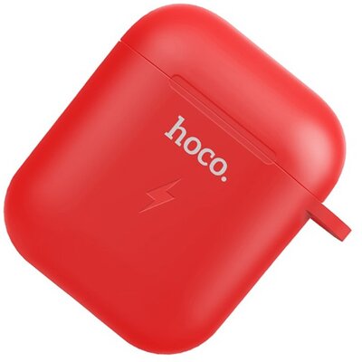 HOCO CW22 töltőtok (vezeték nélküli töltés, QI Wireless, 5V/500mAh) PIROS Apple AirPods