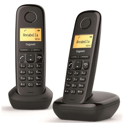 GIGASET A170 DUO TELEFON készülék, DECT / hordozható Gigaset A170 DUO (1 bázis, 2 kézibeszélő) FEKETE