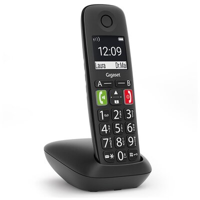 GIGASET E290 vezetékes telefon készülék, DECT / hordozható, Fekete