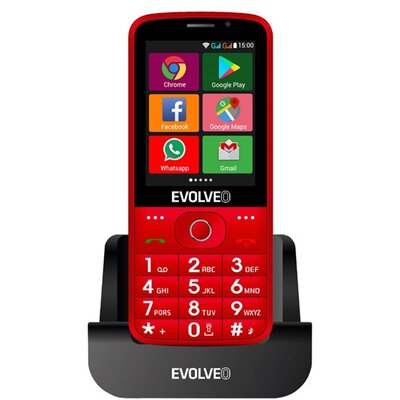 MOBILTELEFON készülék EVOLVEO EP-900 EasyPhone AD (Red) Nagy gomb és kijelző, vészhívó gomb!