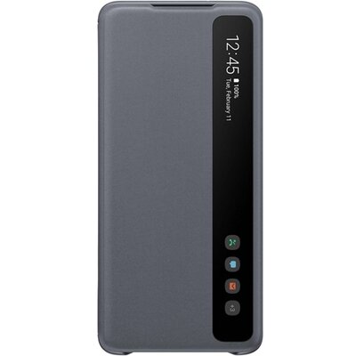 SAMSUNG EF-ZG985CJ gyári telefontok álló (aktív flip, oldalra nyíló, Clear View Cover) Szürke [Samsung Galaxy S20+ Plus (SM-G985F)]