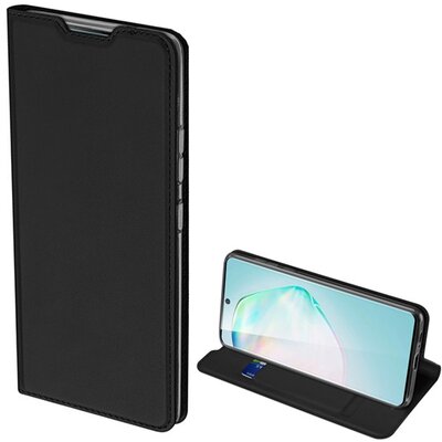 DUX DUCIS SKIN PRO telefontok álló, bőr hatású (flip, oldalra nyíló, bankkártya tartó, asztali tartó funkció) Fekete [Samsung Galaxy S10 Lite (SM-G770F)]