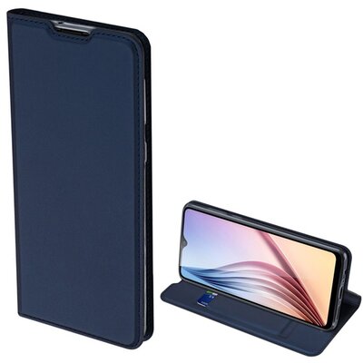 DUX DUCIS SKIN PRO telefontok álló, bőr hatású (flip, oldalra nyíló, bankkártya tartó, asztali tartó funkció) Kék [Samsung Galaxy A21 (SM-A210F)]