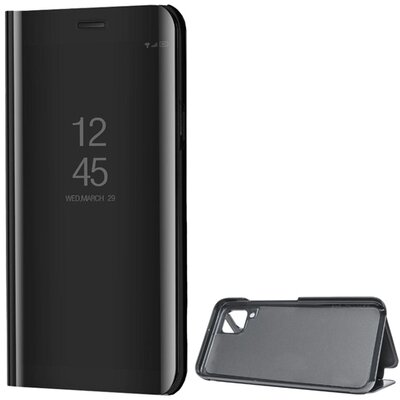Telefontok álló (aktív flip, oldalra nyíló, asztali tartó funkció, tükrös felület, Mirror View Case) Fekete [Huawei P40 Lite]