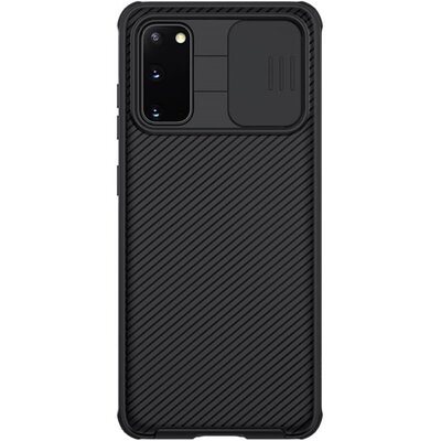 Nillkin Camshield szilikon hátlapvédő telefontok (közepesen ütésálló, műanyag hátlap, csúsztatható kamera védelem, csíkos) Fekete [Samsung Galaxy S20 (SM-G980F), Samsung Galaxy S20 5G (SM-G981U)]