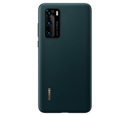HUAWEI 51993711 Műanyag gyári hátlapvédő telefontok (bőr hatású hátlap) Zöld [Huawei P40]