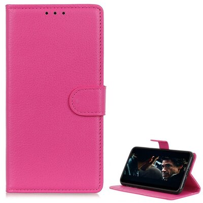 Telefontok álló, bőr hatású (flip, oldalra nyíló, asztali tartó funkció) Rózsaszín [Samsung Galaxy Xcover Pro (SM-G715F)]