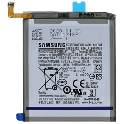 SAMSUNG EB-BG980ABY / GH82-22122A gyári akkumulátor 4000 mAh LI-ION [Samsung Galaxy S20 5G (SM-G981U)]