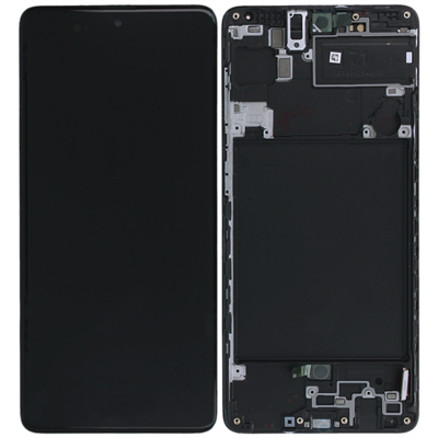 SAMSUNG GH82-22152A gyári LCD kijelző + érintőpanel, Fekete [Samsung Galaxy A71 (SM-A715F)]