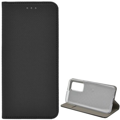 Telefontok álló, bőr hatású (flip, oldalra nyíló, asztali tartó funkció, rombusz minta) Fekete [Huawei P40]