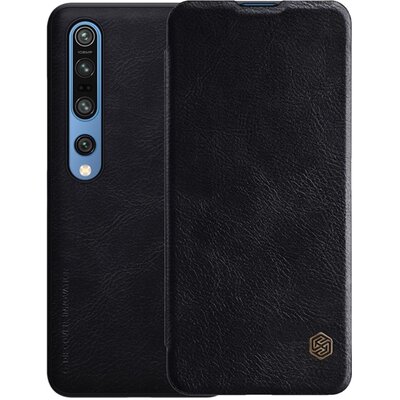 Nillkin Qin telefontok álló, bőr hatású (flip, oldalra nyíló, bankkártya tartó) Fekete [Xiaomi Mi 10 5G, Xiaomi Mi 10 Pro 5G]