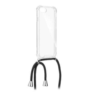 Forcell Cord szilikon TPU hátlapvédő telefontok nyakba akasztható - iPhone XR, Fekete