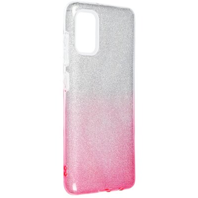 Forcell Shining szilikon hátlapvédő telefontok - Samsung Galaxy A41, átlátszó/Rózsaszín