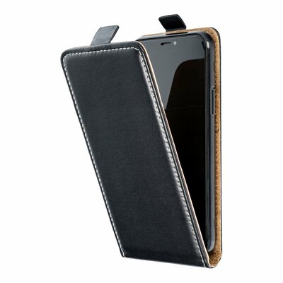 Slim Flexi Fresh álló oldalra nyíló flip telefontok (mágneses flip zár, bőr hatású anyag, szilikon belső keret) - Samsung Galaxy A51, Fekete