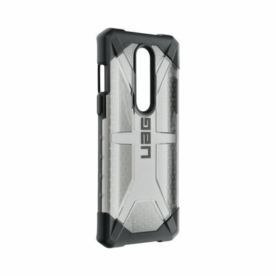 UAG Plasma defender prémium műanyag hátlapvédő telefontok (légpárnás sarkok, gumi bevonat) - OnePlus 8, Fekete-átlátszó
