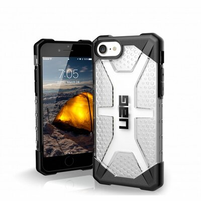 UAG Plasma defender prémium műanyag hátlapvédő telefontok (légpárnás sarkok, gumi bevonat) - iPhone 7 / 8 / SE 2020, átlátszó