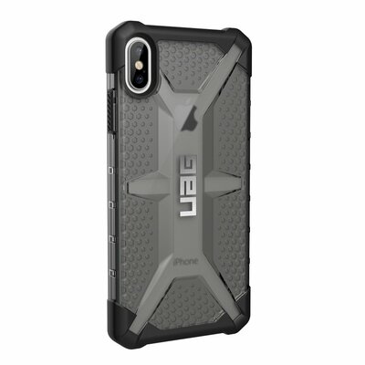 UAG Plasma defender prémium műanyag hátlapvédő telefontok (légpárnás sarkok, gumi bevonat) - iPhone XS Max, Fekete-átlátszó