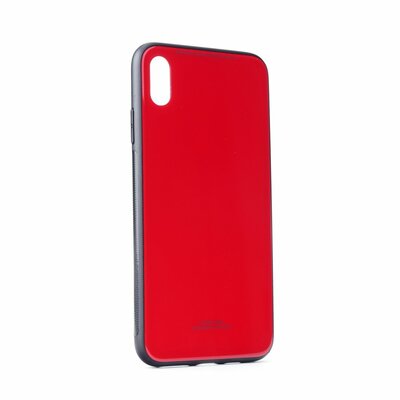 Forcell Glass szilikon hátlapvédő telefontok, elegáns átlátszó üvegfelülettel - iPhone 11 PRO MAX 2019 ( 6,5" ), Piros